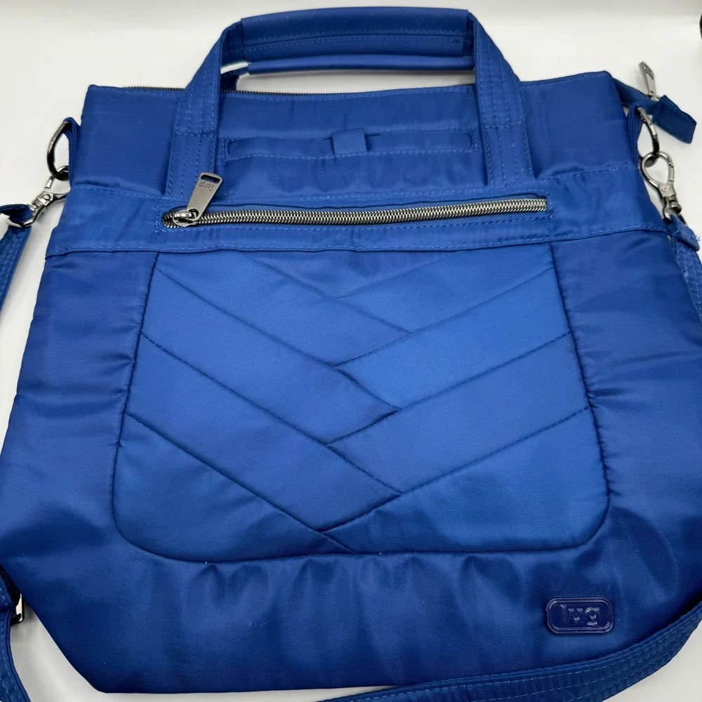 Lug Courier Crossbody Bag Women Medium Cobalt Blue Quilted RFID Travel Tote